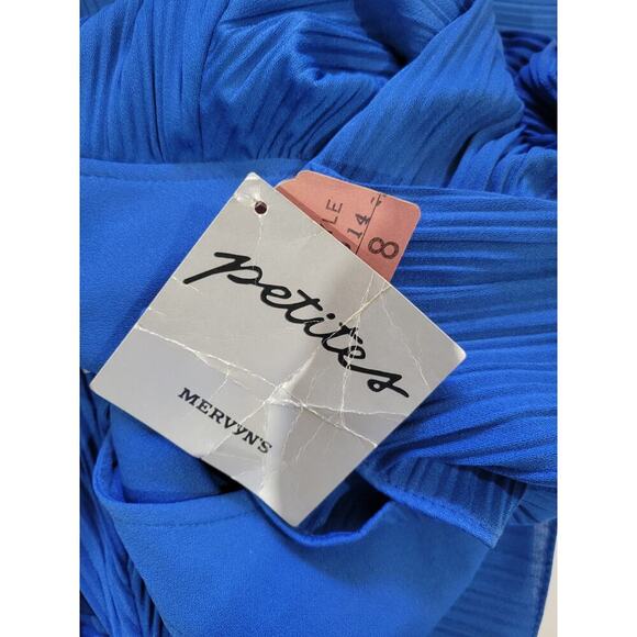 Riccardo women's royal blue Pleated layered vintage Dress from Mervyns - size 8 - Picture 9 of 12